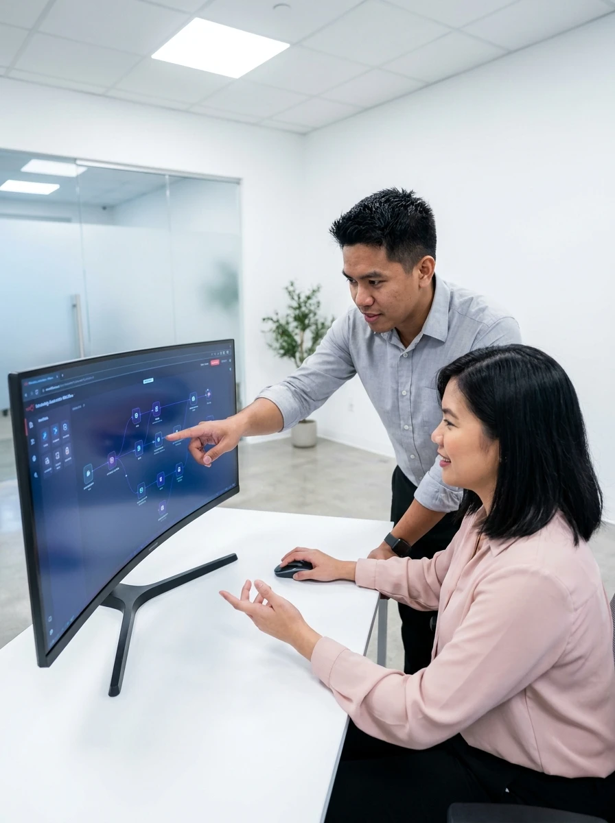KDCI team collaborating on an AI staffing workflow