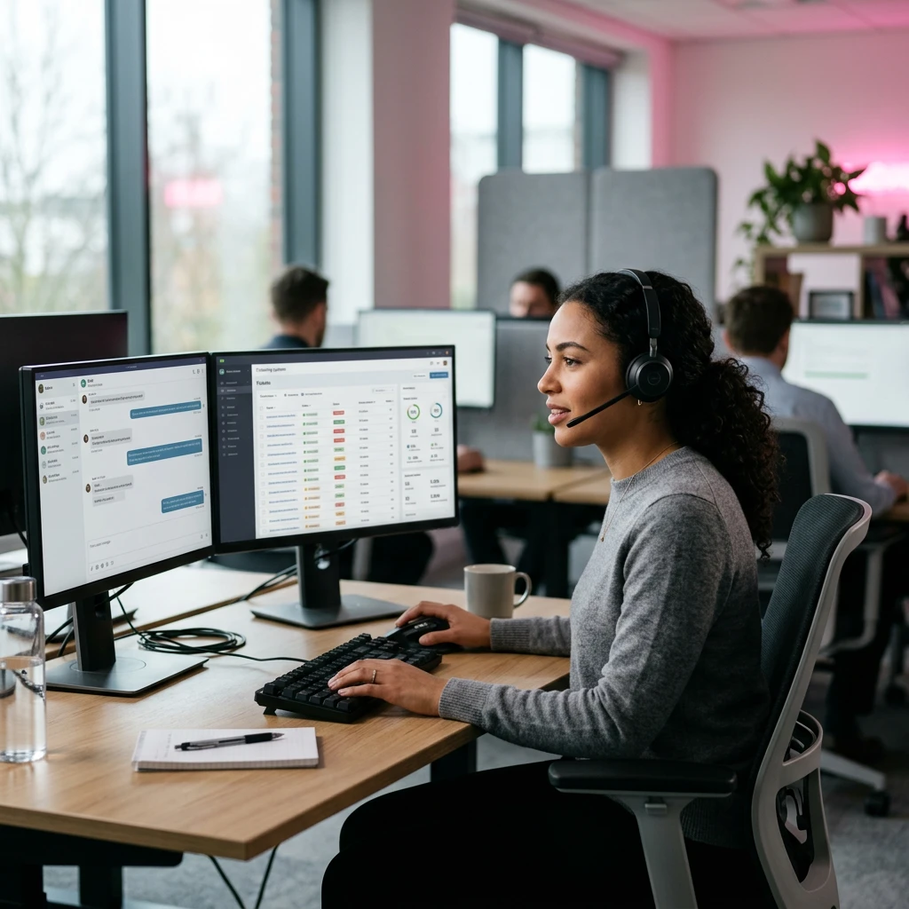 Live Chat & Ticketing Specialist at work