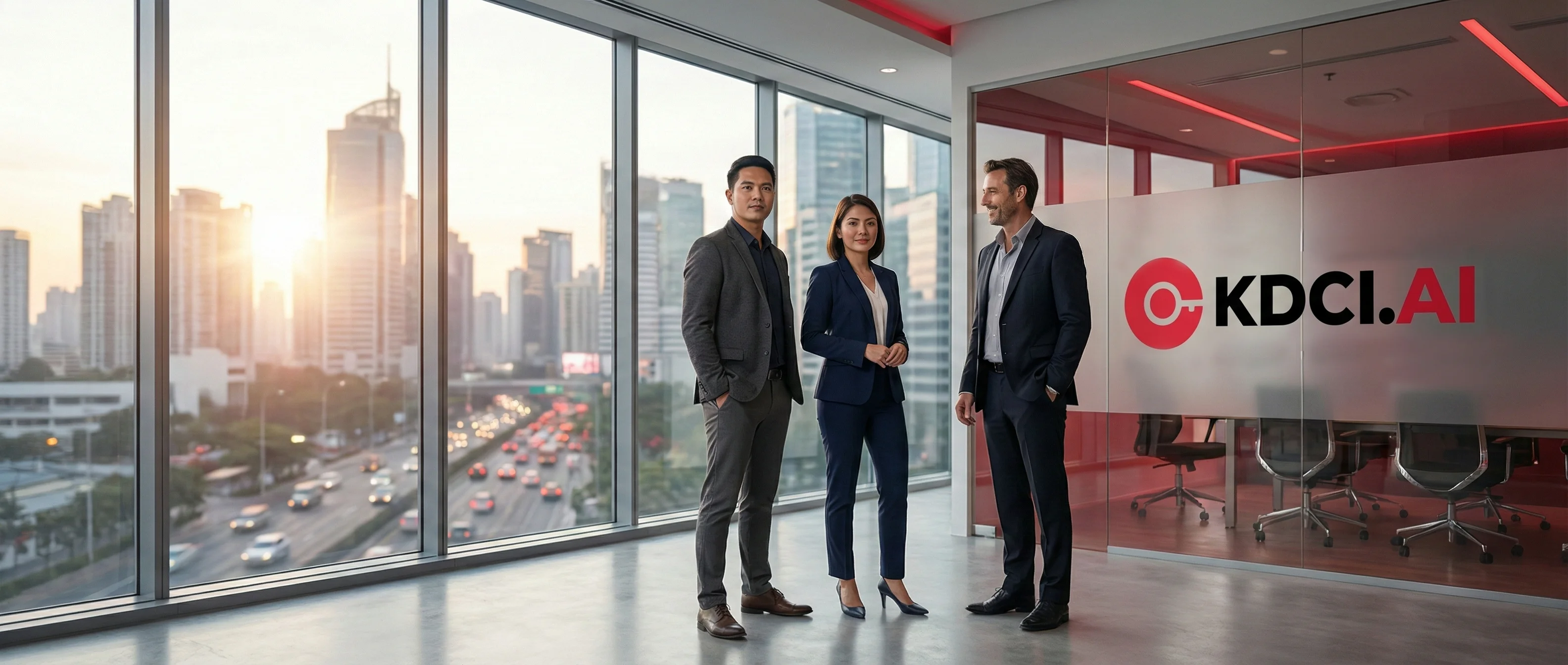 KDCI team collaborating at their Manila headquarters in Ortigas Center, Philippines